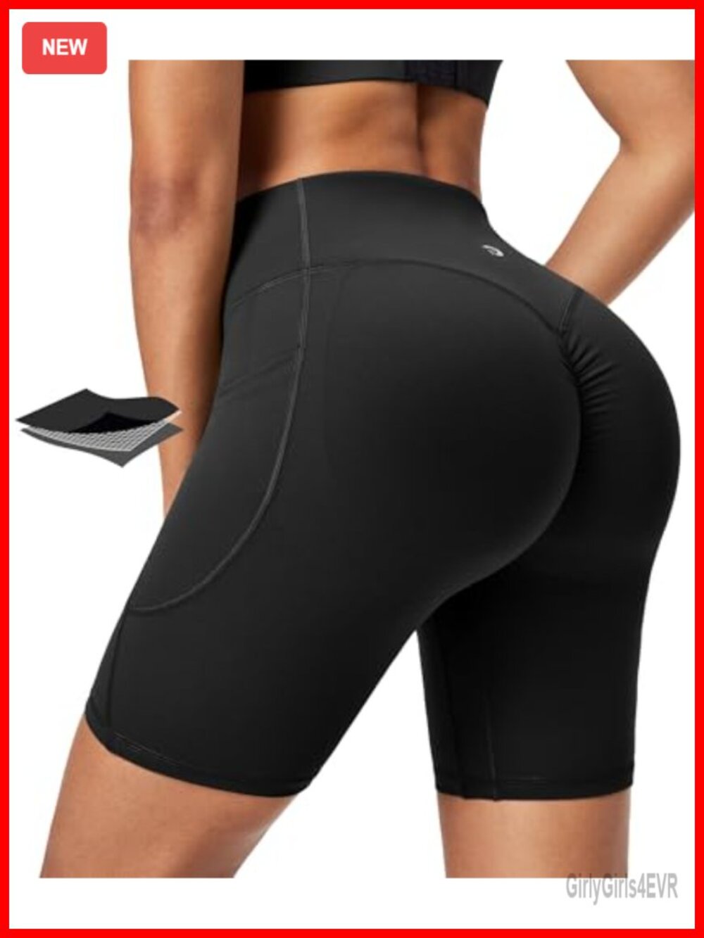 IUGA Gym Shorts Scrunch Butt Lifting Tummy Control Biker Shorts with Pockets